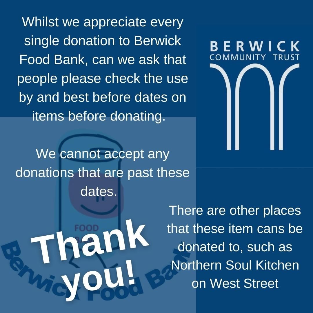 Just a little reminder #berwickfoodbank #northernsoulkitchen